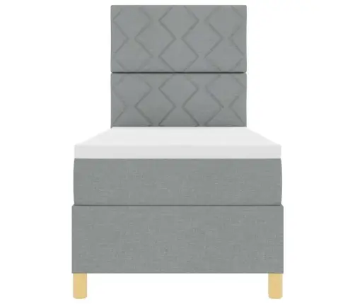 Kastes Gulta Ar Matraci Gaiši Pelēks 80X200 Cm Audums Vidaxl