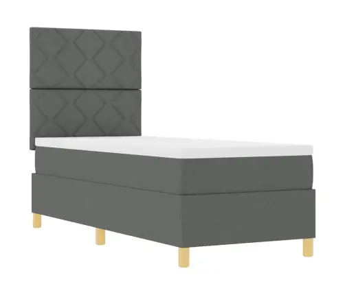 Kastes Gulta Ar Matraci Tumši Pelēka 80X200 Cm Audums Vidaxl