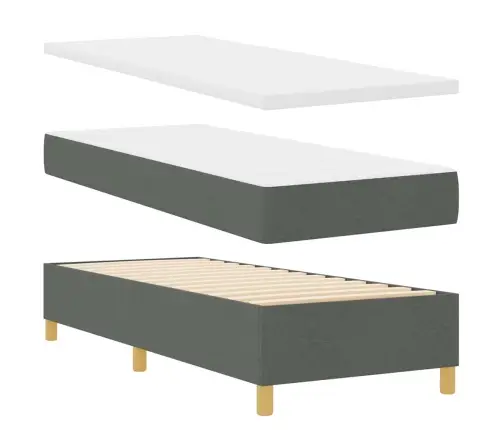 Kastes Gulta Ar Matraci Tumši Pelēka 80X200 Cm Audums Vidaxl