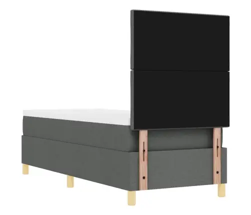 Kastes Gulta Ar Matraci Tumši Pelēka 80X200 Cm Audums Vidaxl