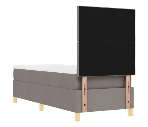 Kastītes Atsperu Gulta Ar Matraci Pelēkbrūna 80 X 200 Cm Audums Vidaxl