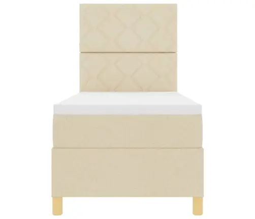 Kastītes Atsperu Gulta Krēmkrāsa 80 X 200 Cm Audums Vidaxl