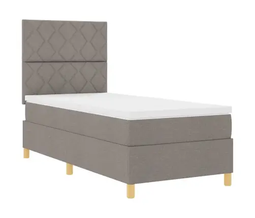 Kiemas Lova Su Galvūgalio Taupe 90 X 190 Cm Audinys