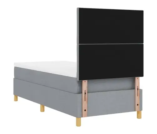 Kastveida Gulta Ar Matraci Gaiši Pelēkā Krāsā 100X200 Cm Audums Vidaxl