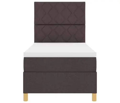 Kastes Atsperu Gulta Ar Matraci Tumši Brūnā Krāsā 100X200 Cm Audumam Vidaxl