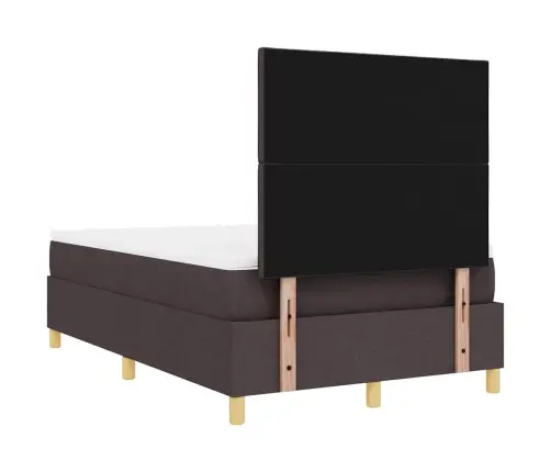 Gultas Atsperes Gulta Ar Matraci Tumši Brūna Mazā Dubultā Auduma Vidaxl