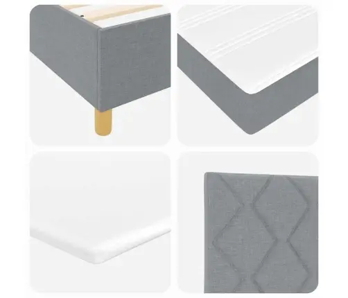 Box Spring Gulta Ar Matraci Gaiši Pelēkā Krāsā 120X200 Cm Audumā Vidaxl
