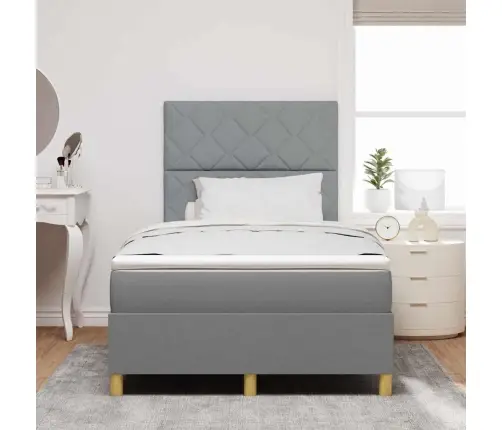 Box Spring Gulta Ar Matraci Gaiši Pelēkā Krāsā 120X200 Cm Audumā Vidaxl