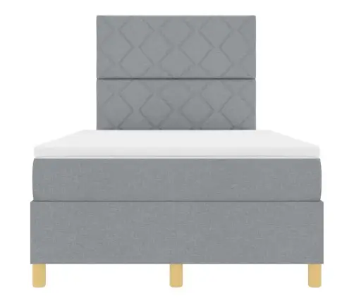 Box Spring Gulta Ar Matraci Gaiši Pelēkā Krāsā 120X200 Cm Audumā Vidaxl