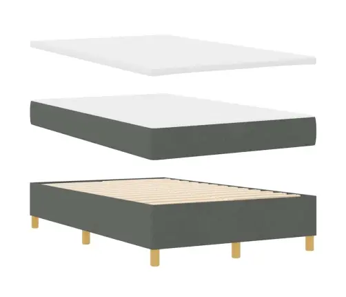 Kiemas Lova Su Čiužiniu Tamsiai Pilka 120 X 200 Cm Audinys