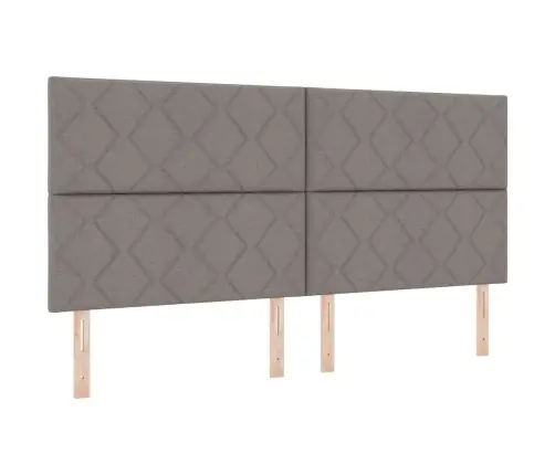 Kastītes Atsperu Gulta Pelēkbrūna 200 X 200 Cm Audums Vidaxl