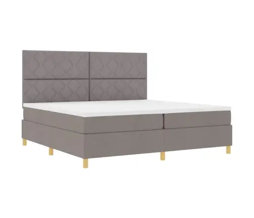 Kastītes Atsperu Gulta Pelēkbrūna 200 X 200 Cm Audums Vidaxl