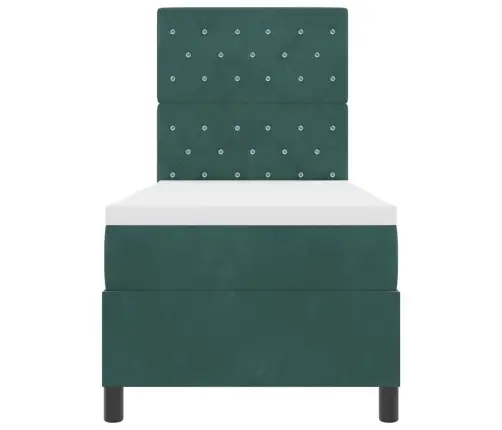 Kiemas Lova Su Čiužiniu Tamsiai Žalia 80 X 200 Cm Aksomas