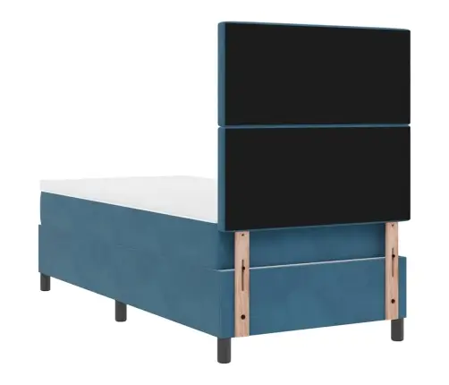 Kiemas Lova Su Čiužiniu Tamsiai Mėlyna 100 X 200 Cm Audinys