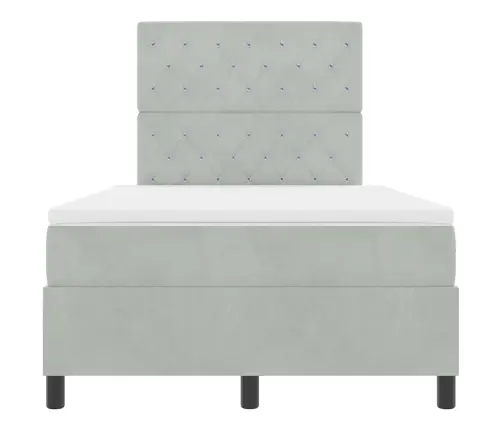 Dīvānbeds Ar Matrači Gaiši Pelēks Mazais Divguļamais Samts Vidaxl