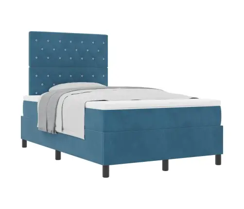 Kiemas Lova Su Čiužiniu Tamsiai Mėlyna 120 X 190 Cm Audinys