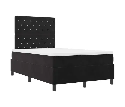 Kaste Pavasara Gultai Ar Matrača Melna 120X200 Cm Samts Vidaxl