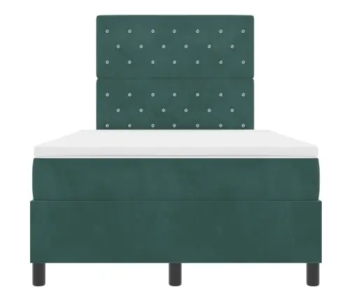 Kiemas Lova Su Čiužiniu Tamsiai Žalia 120 X 200 Cm Aksomas