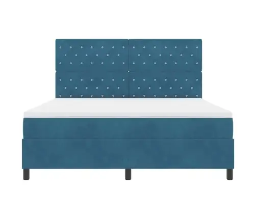 Kastītes Atsperu Gulta Tumši Zils 180 X 200 Cm Audums Vidaxl