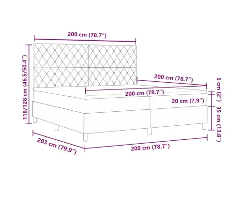 Gultas Rāmis Ar Matrača Komplektu Gaiši Pelēks 200X200 Cm Velūra Vidaxl
