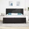 Kastītes Atsperu Gulta Ar Matraci Melna 200 X 200 Cm Samts Vidaxl
