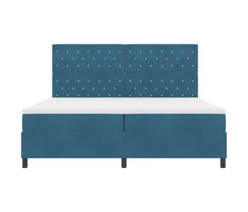 Kiemas Lova Su Čiužiniu Tamsiai Mėlyna 200 X 200 Cm Audinys