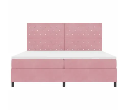 Kiemas Lova Su Čiužiniu Rožinė 200 X 200 Cm Audinys