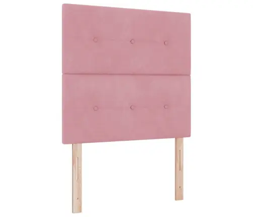 Kastītes Atsperu Gulta Ar Matraci Rozā 100 X 200 Cm Audums Vidaxl