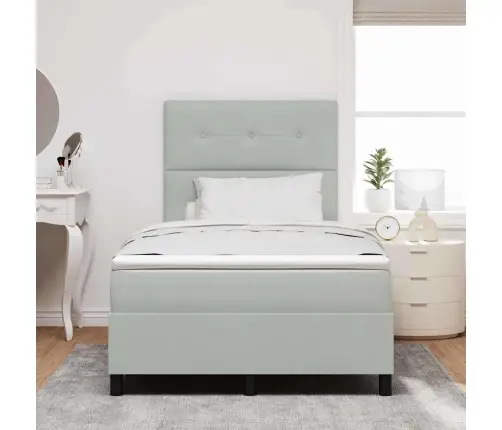 Kaste Spring Gulta Ar Matracis Gaiši Pelēks Mazs Dubults Velūrs Vidaxl