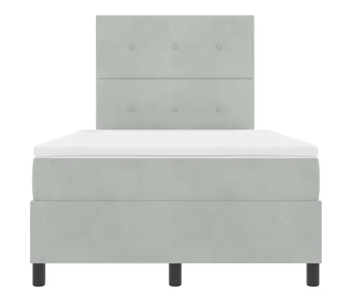 Kaste Spring Gulta Ar Matracis Gaiši Pelēks Mazs Dubults Velūrs Vidaxl