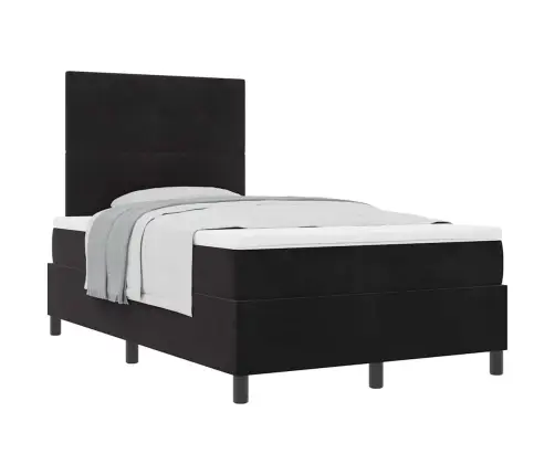 Gultas Rāmis Ar Matraci Melns Mazs Divvietīgs Samts Vidaxl