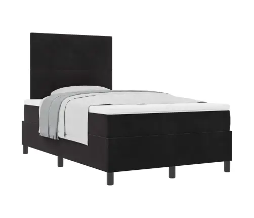 Box Spring Gulta Ar Matraču Melna 120X200 Cm Samts Vidaxl