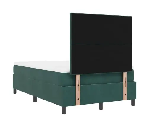 Kastītes Atsperu Gulta Tumši Zaļš 120 X 200 Cm Audums Vidaxl