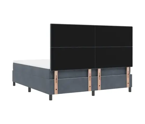 Kastītes Atsperu Gulta Tumši Pelēks 180 X 200 Cm Audums Vidaxl