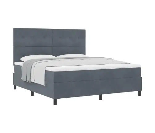 Kastītes Atsperu Gulta Tumši Pelēks 180 X 200 Cm Audums Vidaxl