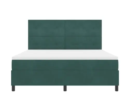 Kastītes Atsperu Gulta Tumši Zaļš 180 X 200 Cm Audums Vidaxl