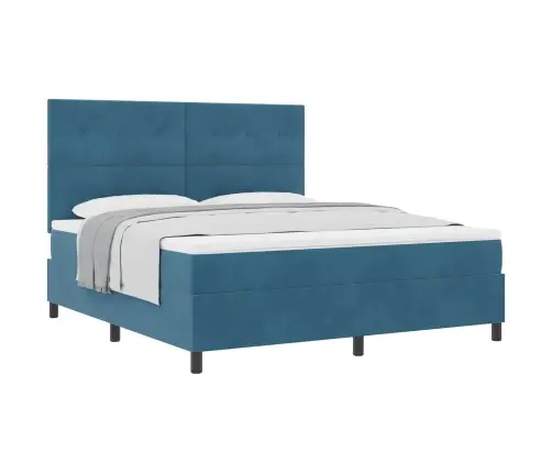 Kastītes Atsperu Gulta Tumši Zils 180 X 200 Cm Audums Vidaxl