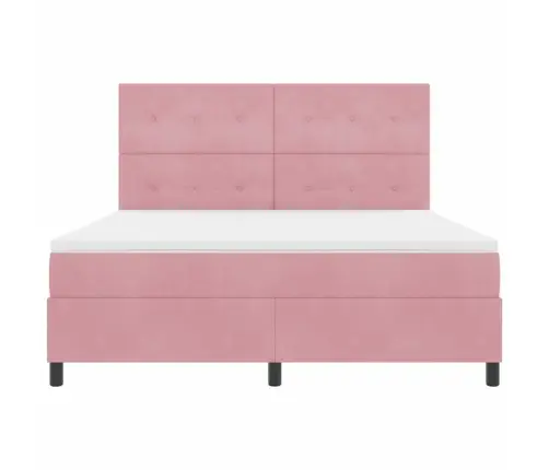 Kiemas Lova Su Čiužiniu Rožinė 180 X 200 Cm Audinys