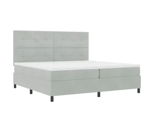 Gultas Rāmja Gulta Ar Matraci Gaiši Pelēks 200X200 Cm Samts Vidaxl