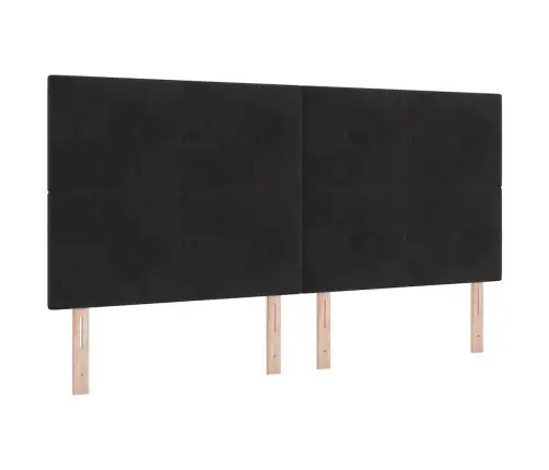 Gultas Rāmis Ar Matraču Melns 200X200 Cm Samts Vidaxl