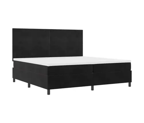 Gultas Rāmis Ar Matraču Melns 200X200 Cm Samts Vidaxl