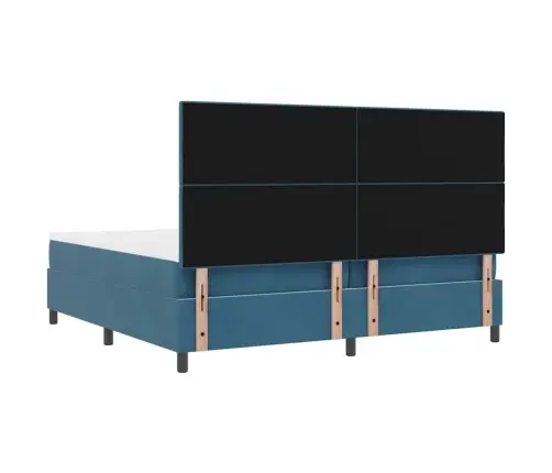 Kiemas Lova Su Čiužiniu Tamsiai Mėlyna 200 X 200 Cm Audinys