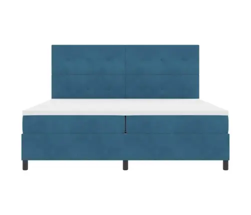 Kiemas Lova Su Čiužiniu Tamsiai Mėlyna 200 X 200 Cm Audinys