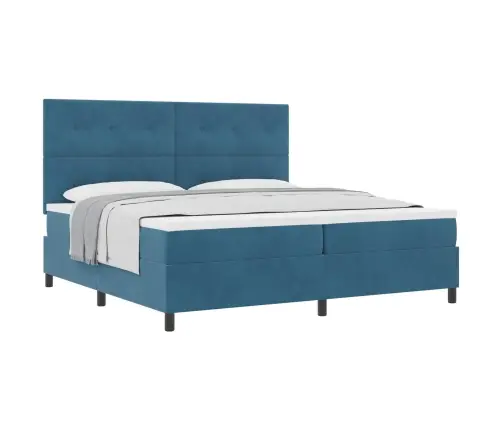 Kiemas Lova Su Čiužiniu Tamsiai Mėlyna 200 X 200 Cm Audinys