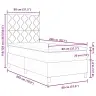 Kastītes Atsperu Gulta Ar Matraci Melna 80 X 200 Cm Samts Vidaxl