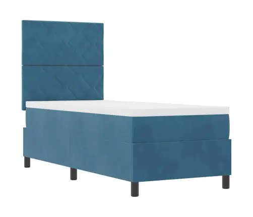 Kiemas Lova Su Čiužiniu Tamsiai Mėlyna 80 X 200 Cm Audinys