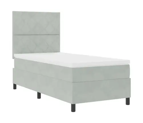 Kaste Pavasara Gulta Ar Matraci Gaiši Pelēks Viena Mīksts Vidaxl