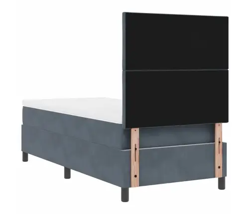 Kiemas Lova Su Čiužiniu Tamsiai Pilka 90 X 200 Cm Audinys