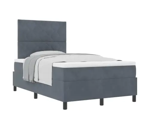 Gultas Atsperes Matracis Tumši Pelēks Mazs Divējāds Samts Vidaxl