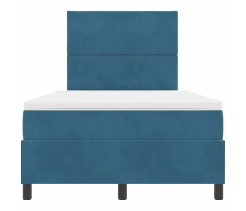 Kastītes Atsperu Gulta Tumši Zils 120 X 190 Cm Audums Vidaxl